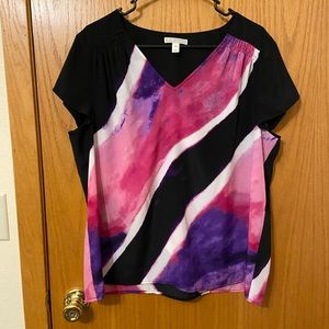 Black, pink & purple lightweight top XL